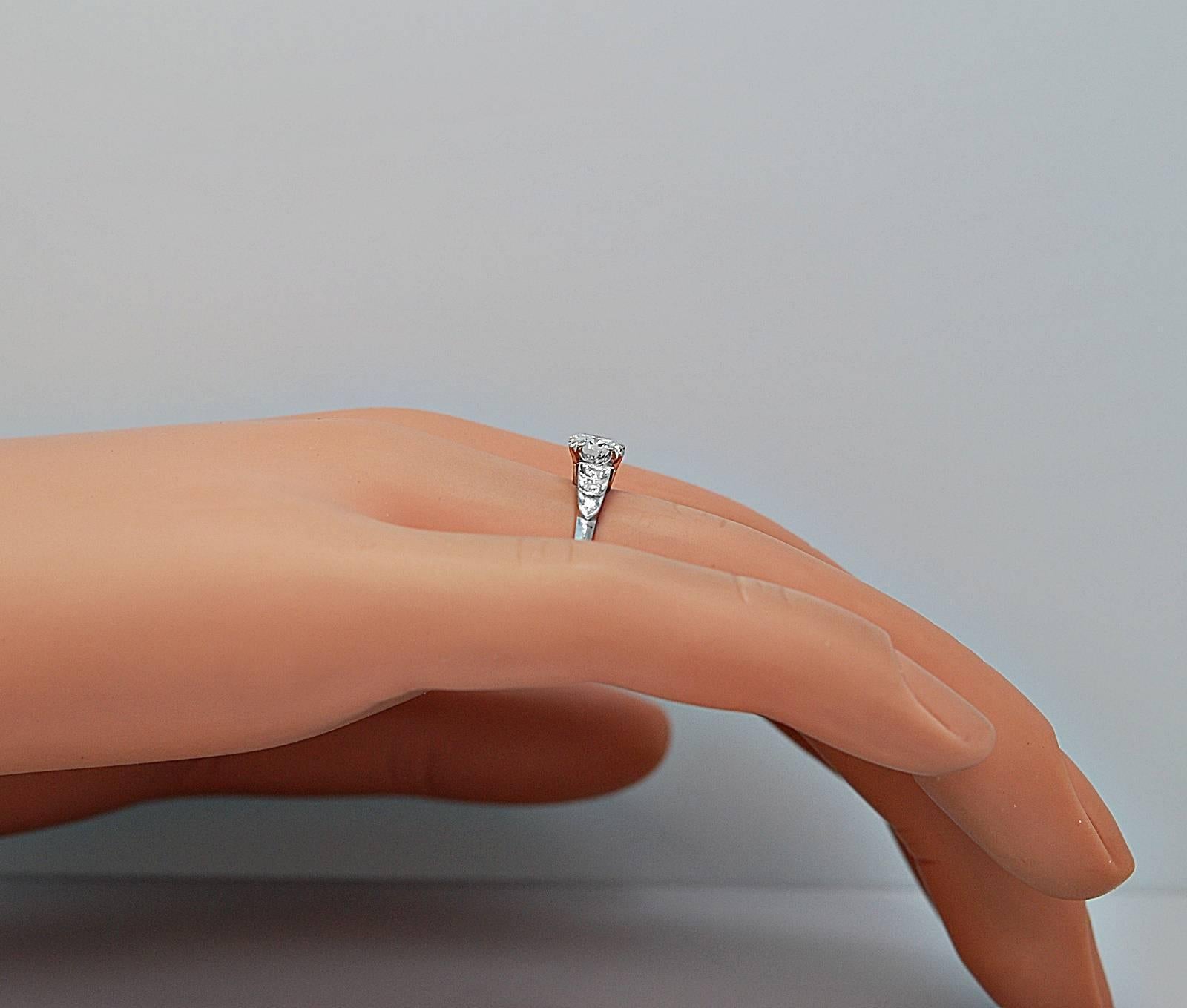 Women's Art Deco .50 Carat Diamond Platinum Engagement Ring For Sale