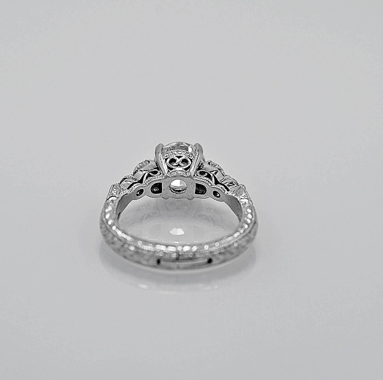 Modern 1.30 Carat Diamond Platinum Engagement Ring  For Sale