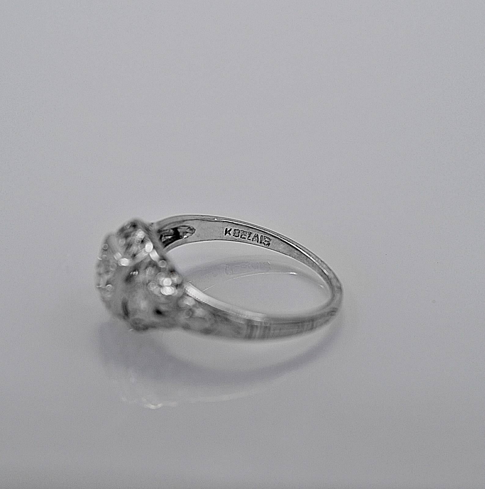 Women's Art Deco .33 Carat Diamond Gold Engagement Ring
