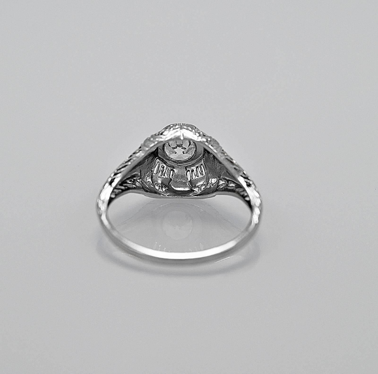 Art Deco Edwardian .40 Carat Diamond Platinum Engagement Ring