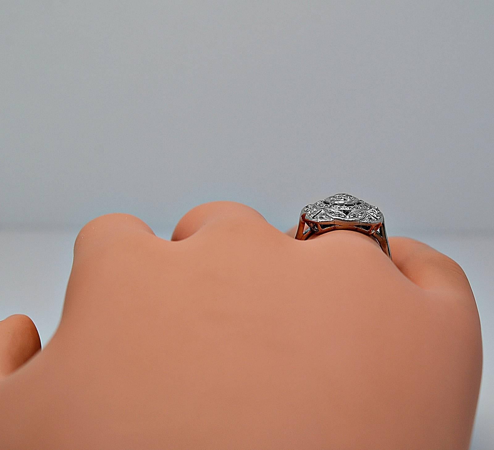 Art Deco .60 Carat Diamond Platinum Engagement Ring 2