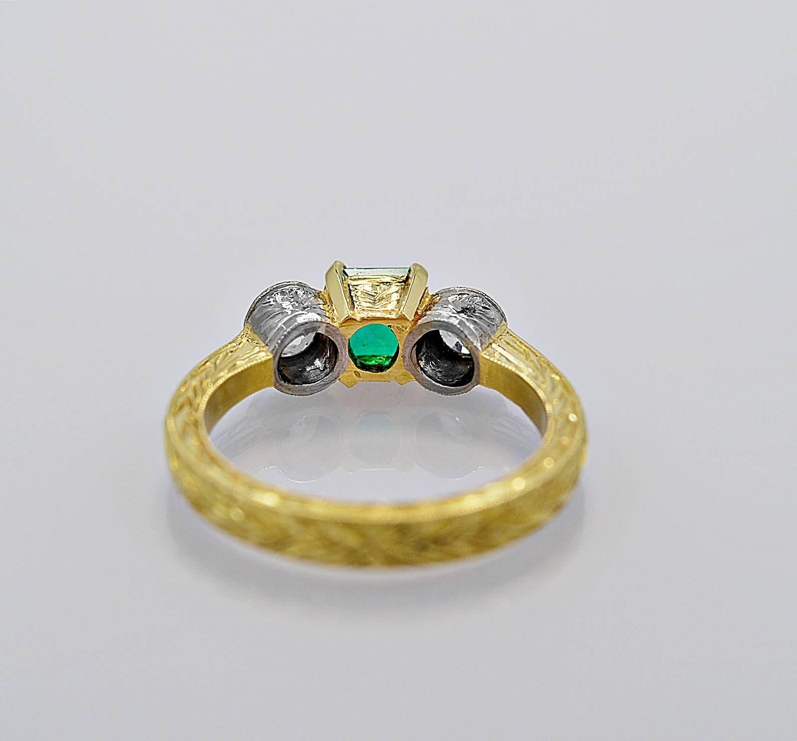 .75 emerald cut diamond ring