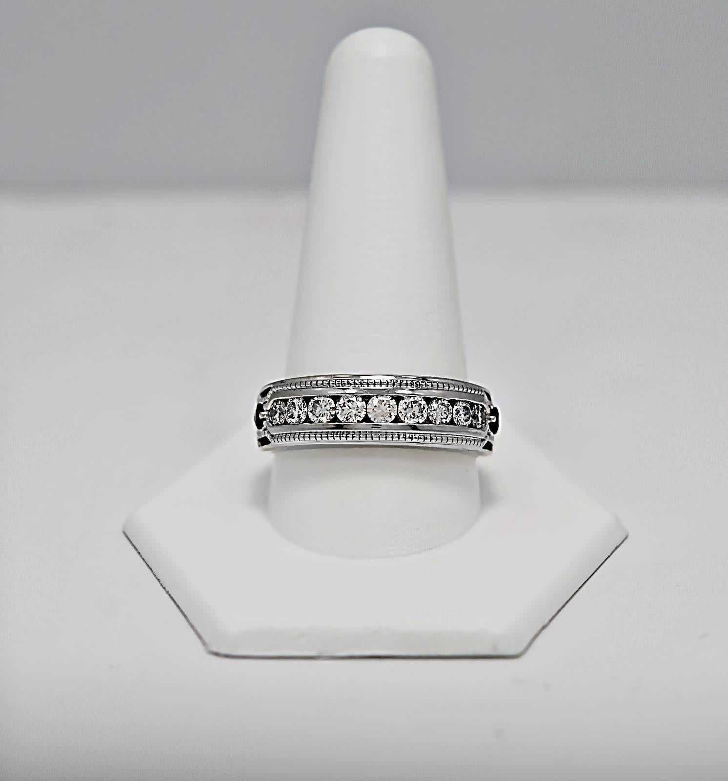 Modern 1.00 Carat Vera Wang Sapphire Diamond Wedding Band Ring
