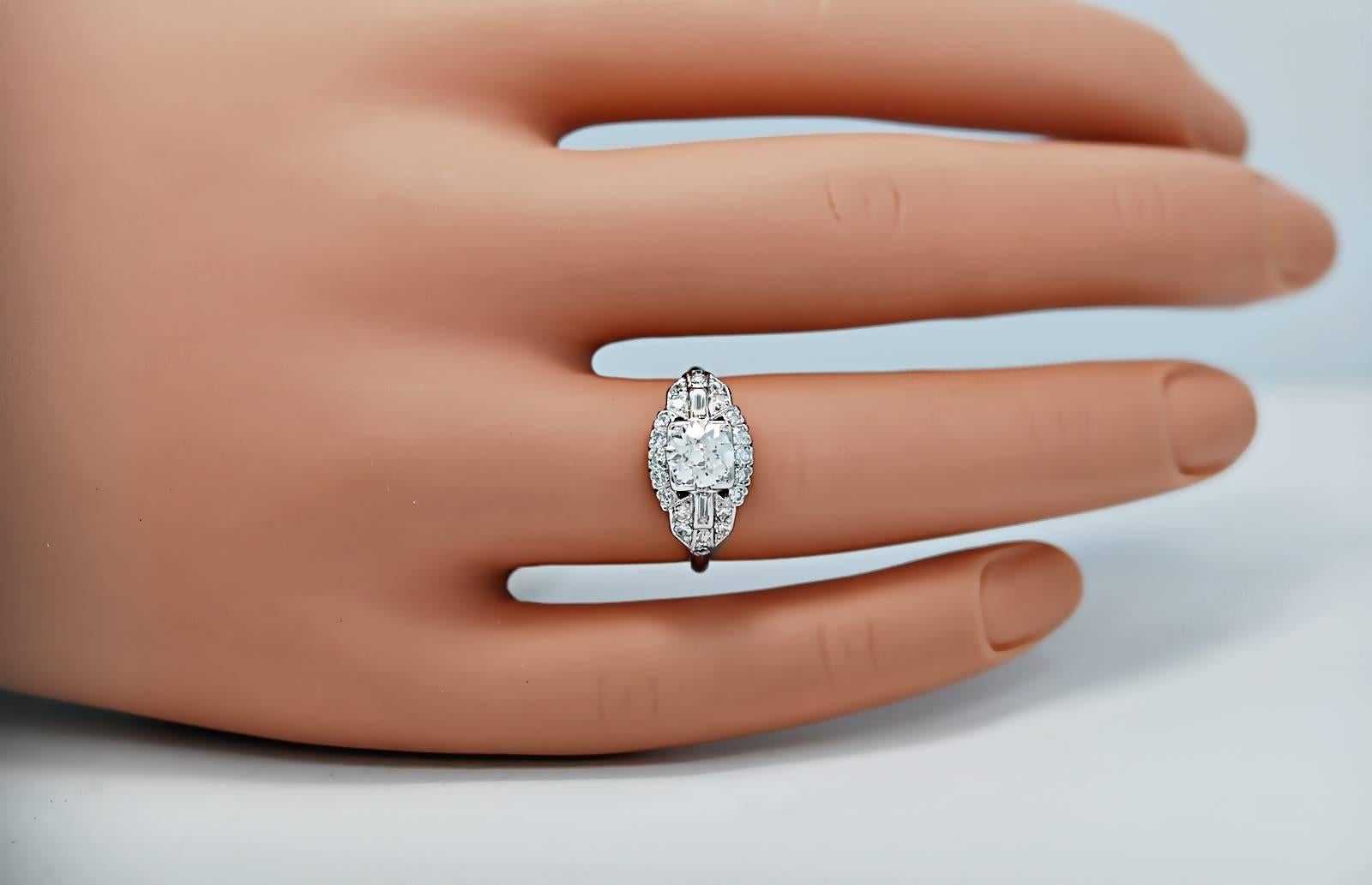 Women's .70 Carat Diamond Art Deco Engagement Ring