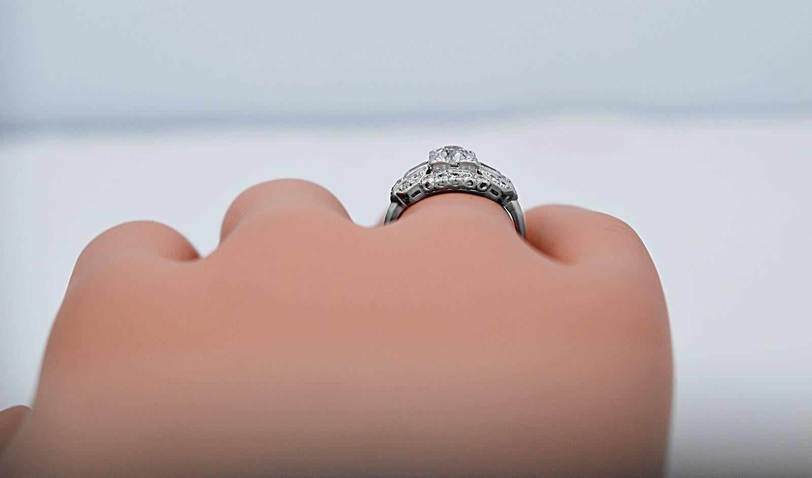 .70 Carat Diamond Art Deco Engagement Ring 2