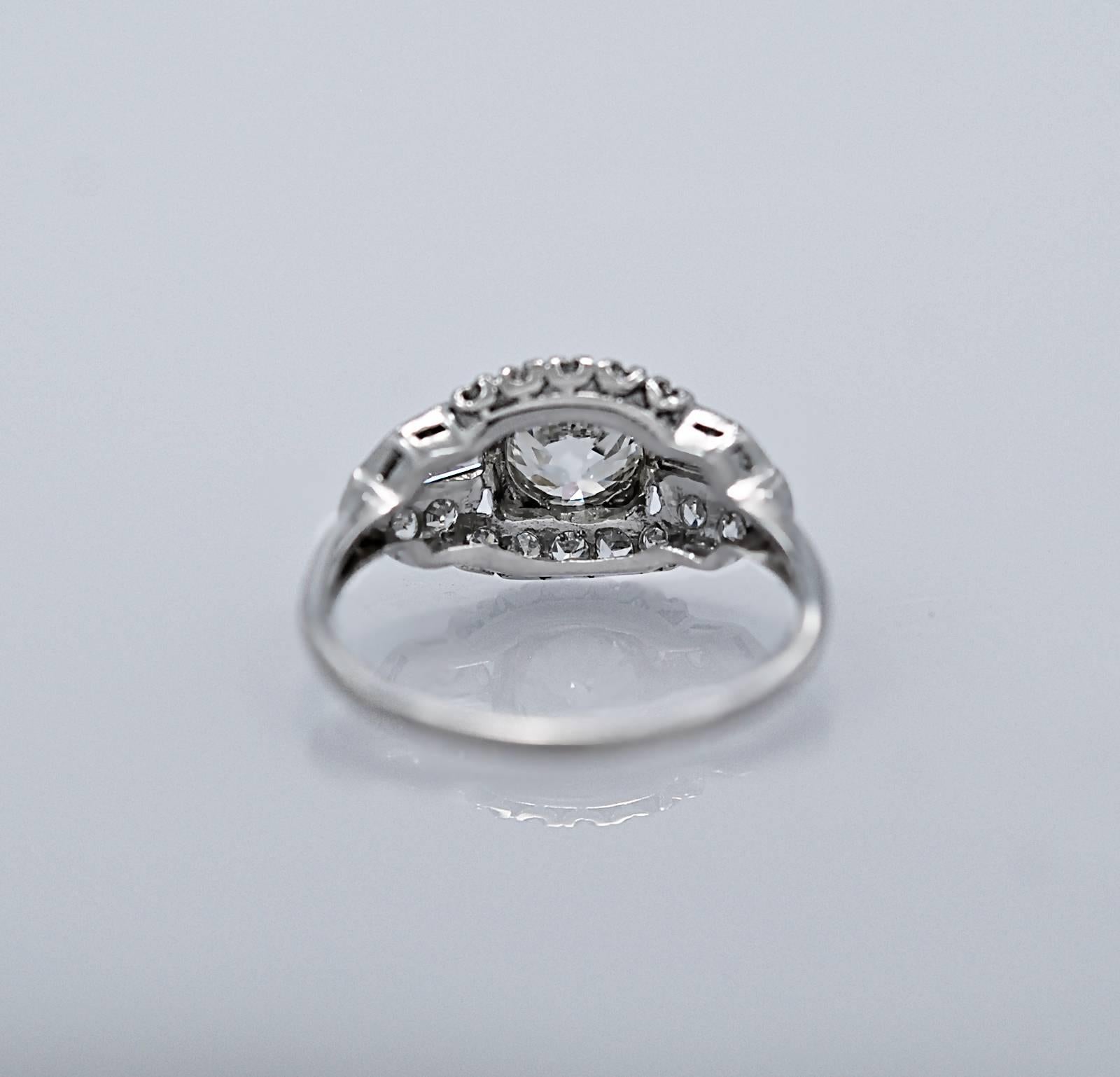 .70 Carat Diamond Art Deco Engagement Ring In Excellent Condition In Tampa, FL