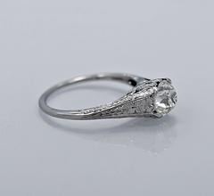Art Deco 1.20 Carat Diamond White Gold Engagement Ring