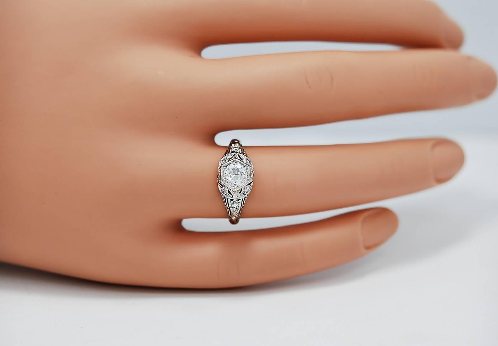 .42 Carat Diamond Platinum Engagement Ring In Excellent Condition In Tampa, FL