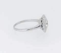.80 Carat Diamond White Gold Halo Antique Engagement Ring