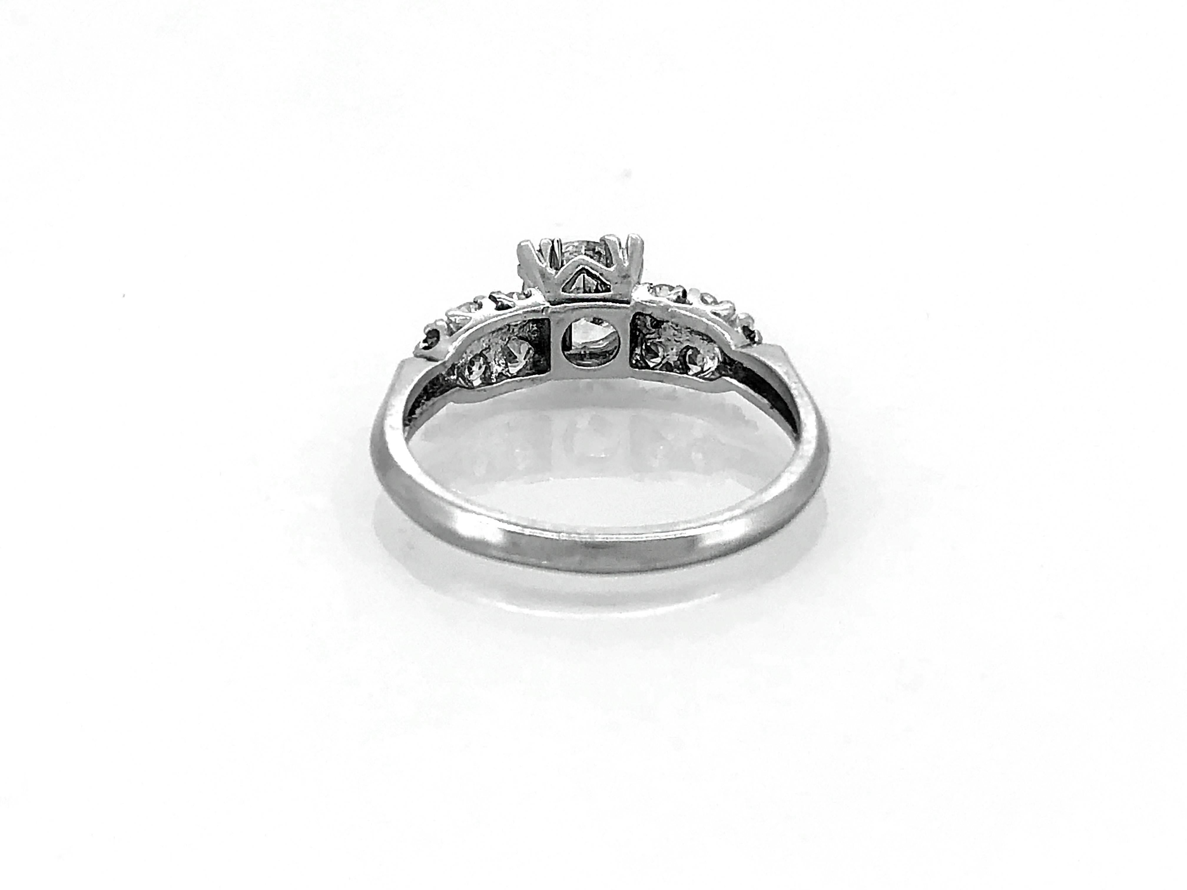 Art Deco .75 Carat Diamond Antique Engagement Ring Platinum For Sale