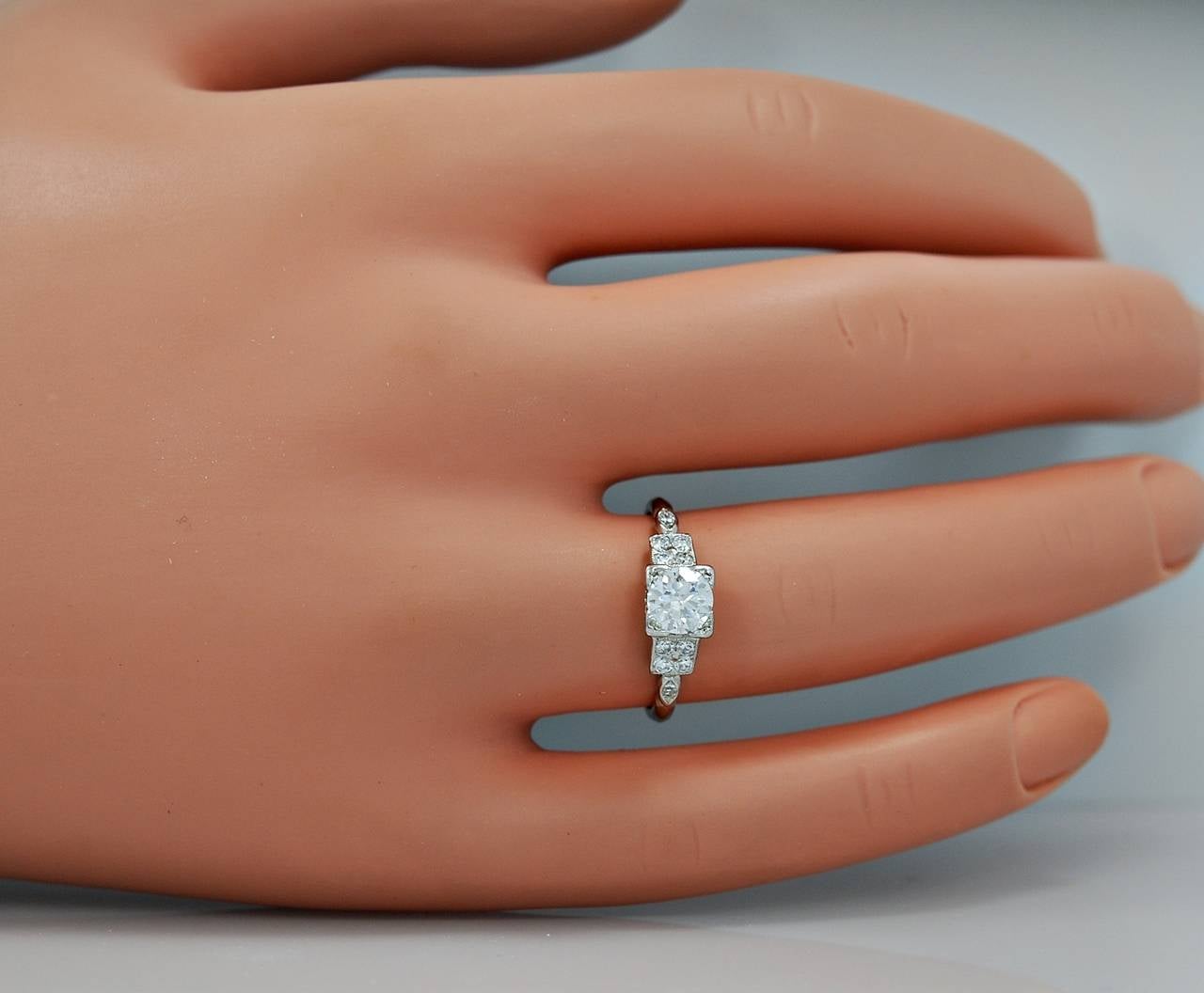 1920s 65 Carat Diamond Platinum En Ement Ring For Sale 1 1920s 65 Carat Diamond Platinum En Ement Ring For Sale 1