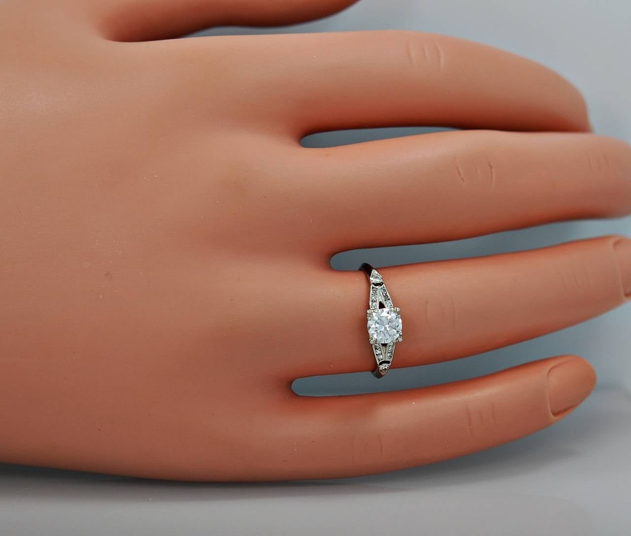 1930s Elegant Diamond Platinum Engagement Ring 2