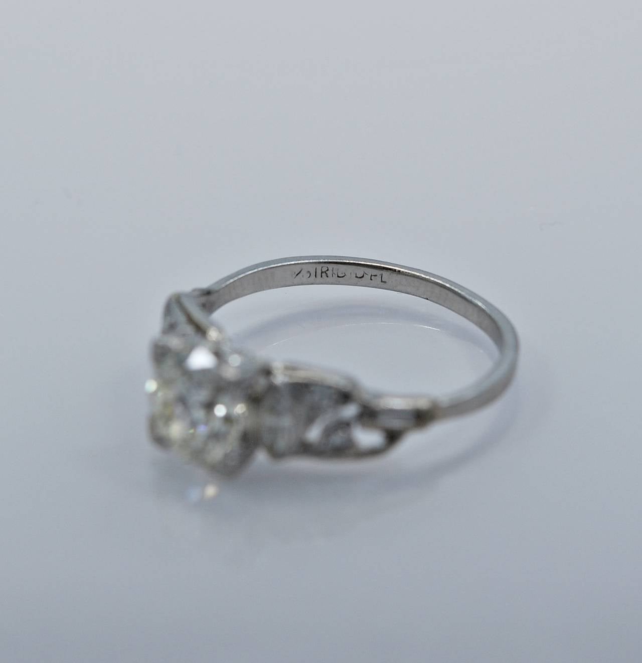 Astounding Art Deco 1.17 Carat Diamond Platinum Engagement Ring 2