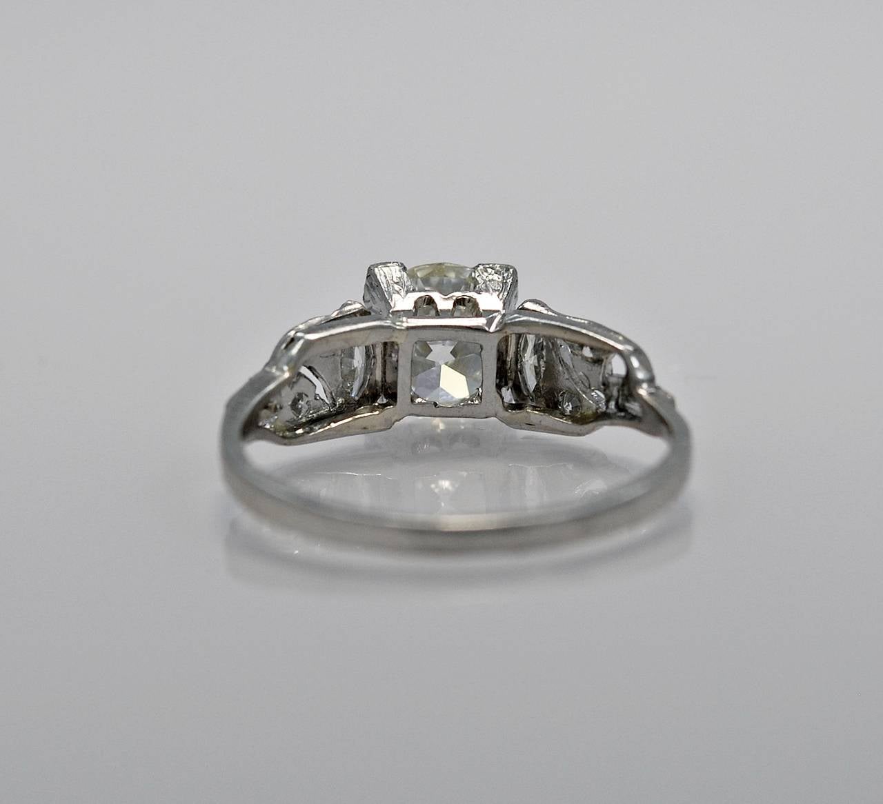 Astounding Art Deco 1.17 Carat Diamond Platinum Engagement Ring 1