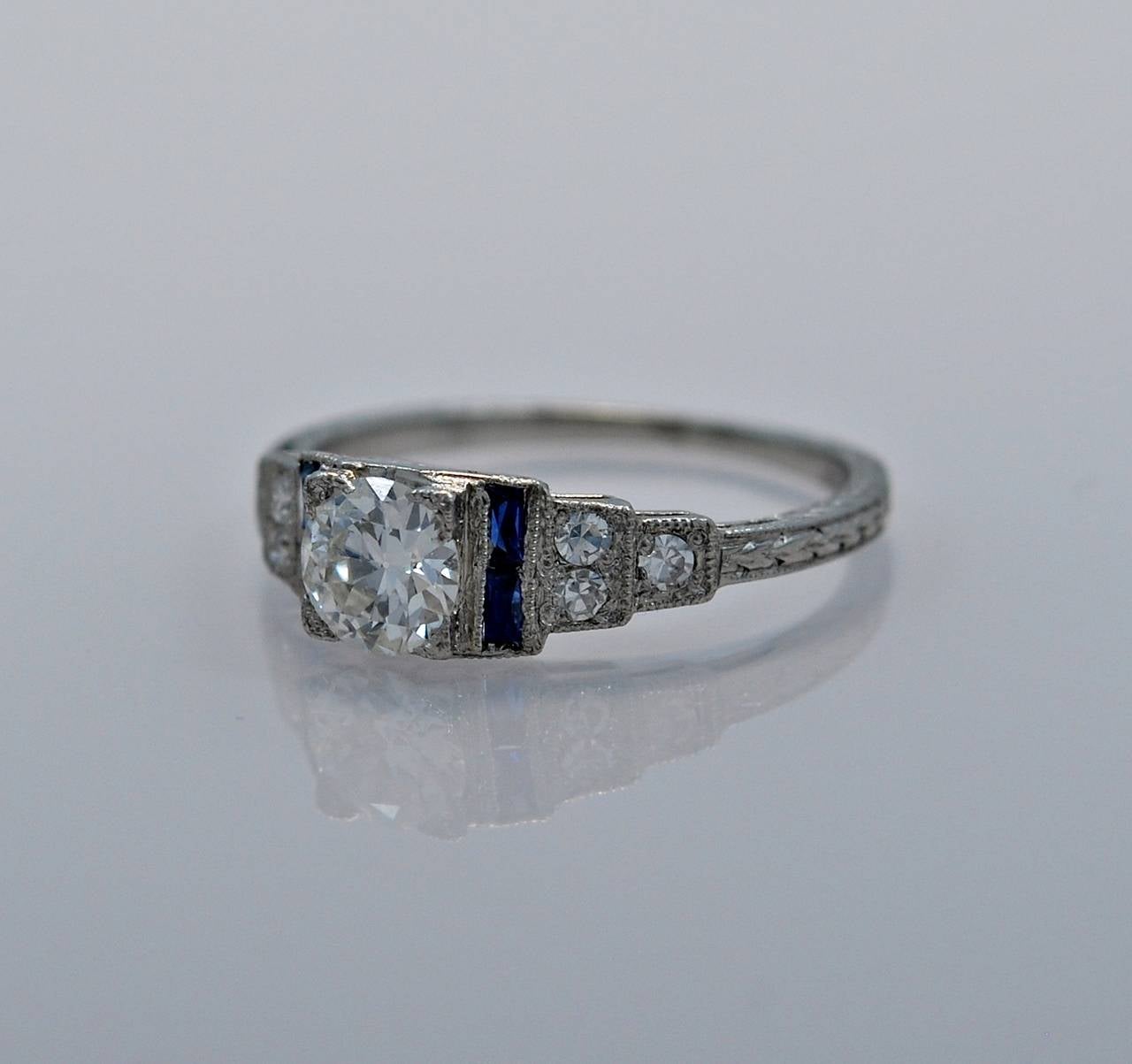 Art deco engagement rings with sapphires