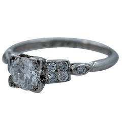 1920s .65 Carat Diamond Platinum Engagement Ring