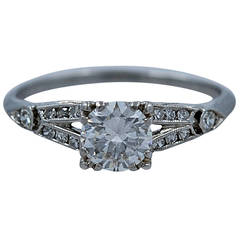 1930s Elegant Diamond Platinum Engagement Ring