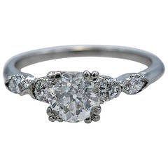 Sizzling Art Deco 1.05 Carat Diamond Platinum Engagement Ring
