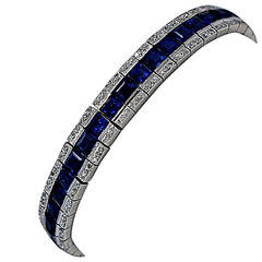 Stunning Sapphire Diamond Gold Bracelet