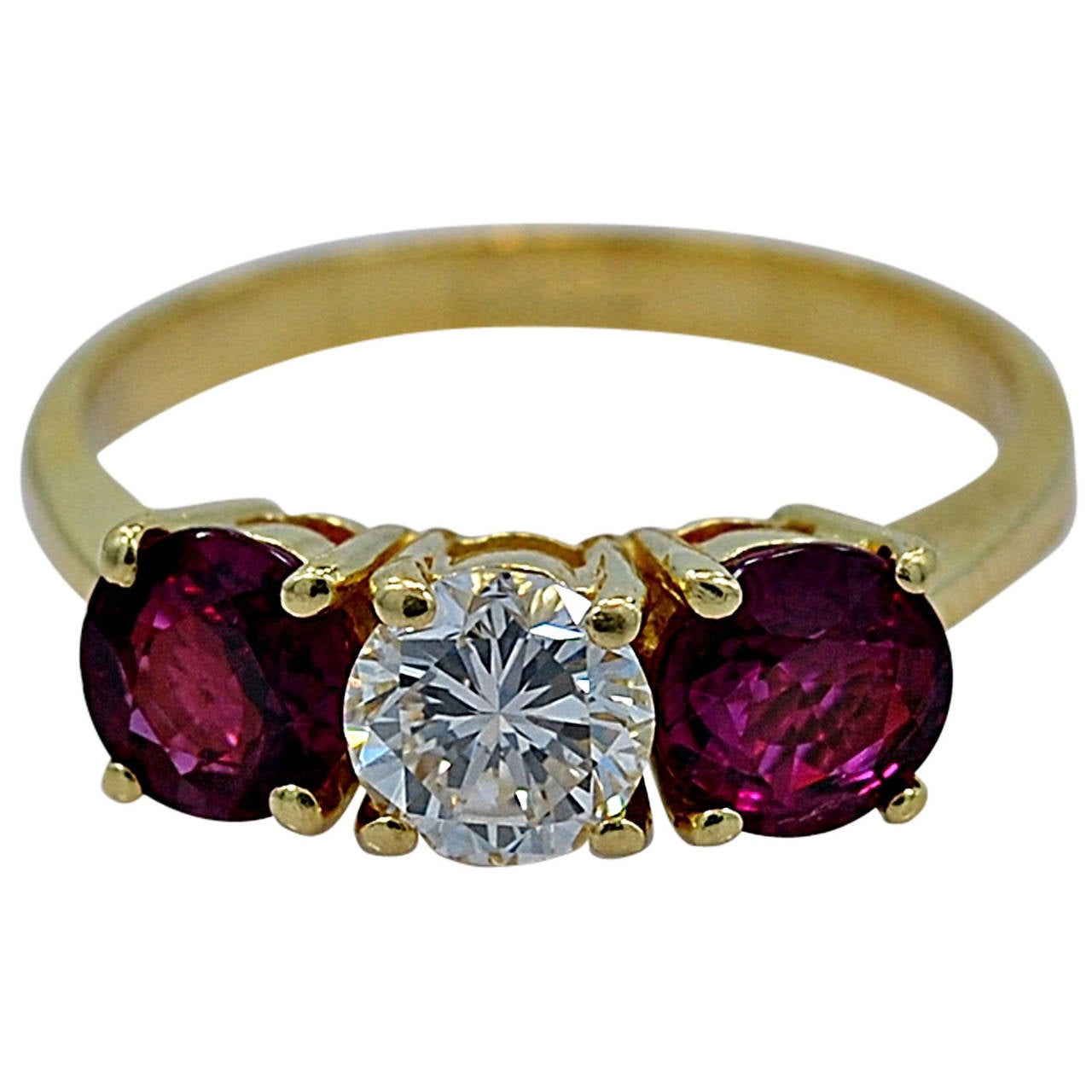 Astounding Ruby Diamond Gold Engagement Ring