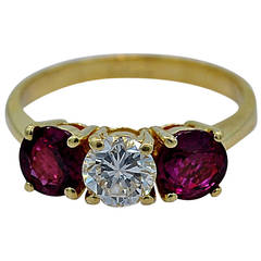 Antique Astounding Ruby Diamond Gold Engagement Ring