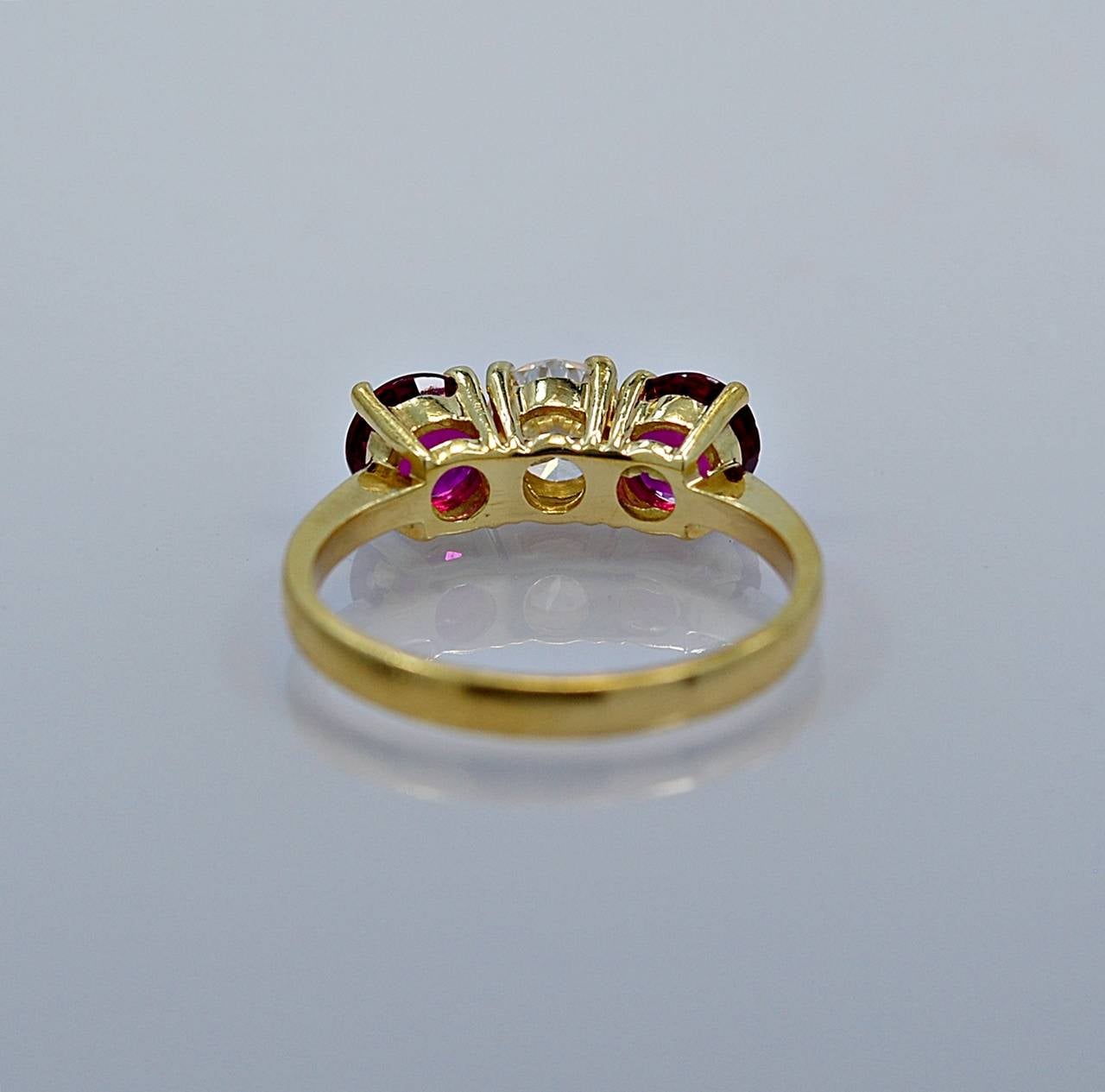 Astounding Ruby Diamond Gold Engagement Ring 1
