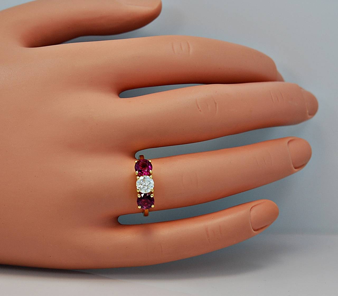 Astounding Ruby Diamond Gold Engagement Ring 2