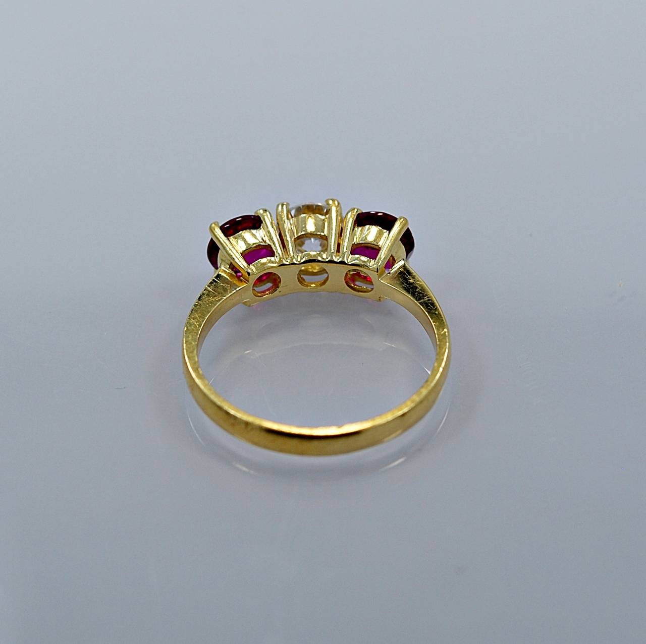 Women's Astounding Ruby Diamond Gold Engagement Ring