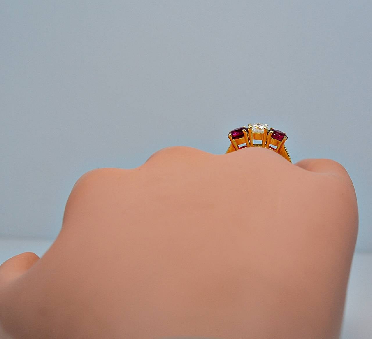 Astounding Ruby Diamond Gold Engagement Ring 4