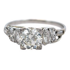 Astounding Art Deco 1.17 Carat Diamond Platinum Engagement Ring