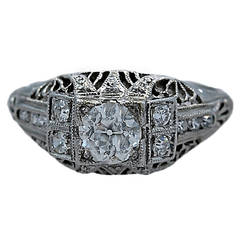 S. Kirk & Son Art Deco .53 Carat Diamond Platinum Engagement Ring