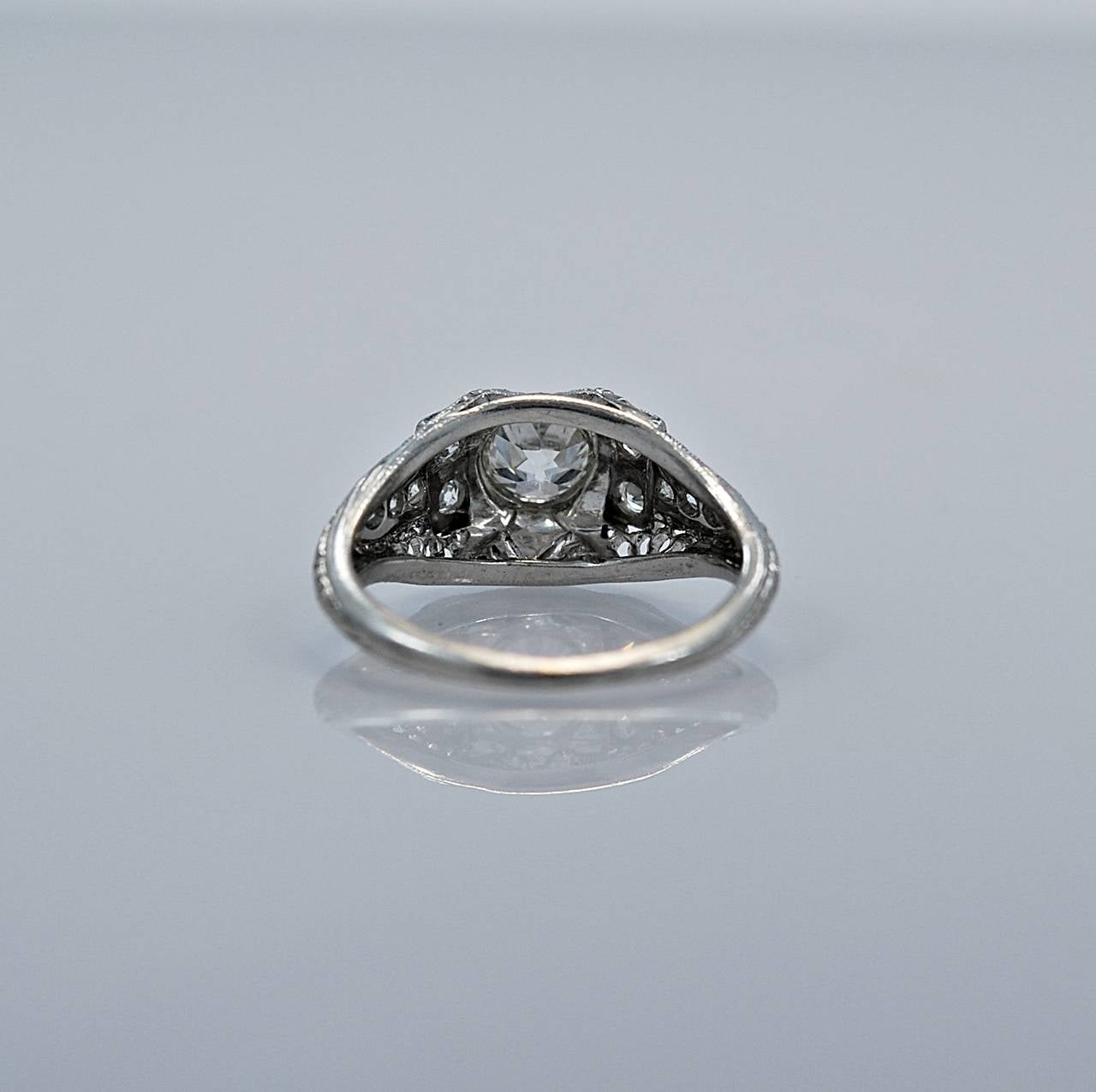 S. Kirk & Son Art Deco .53 Carat Diamond Platinum Engagement Ring 1