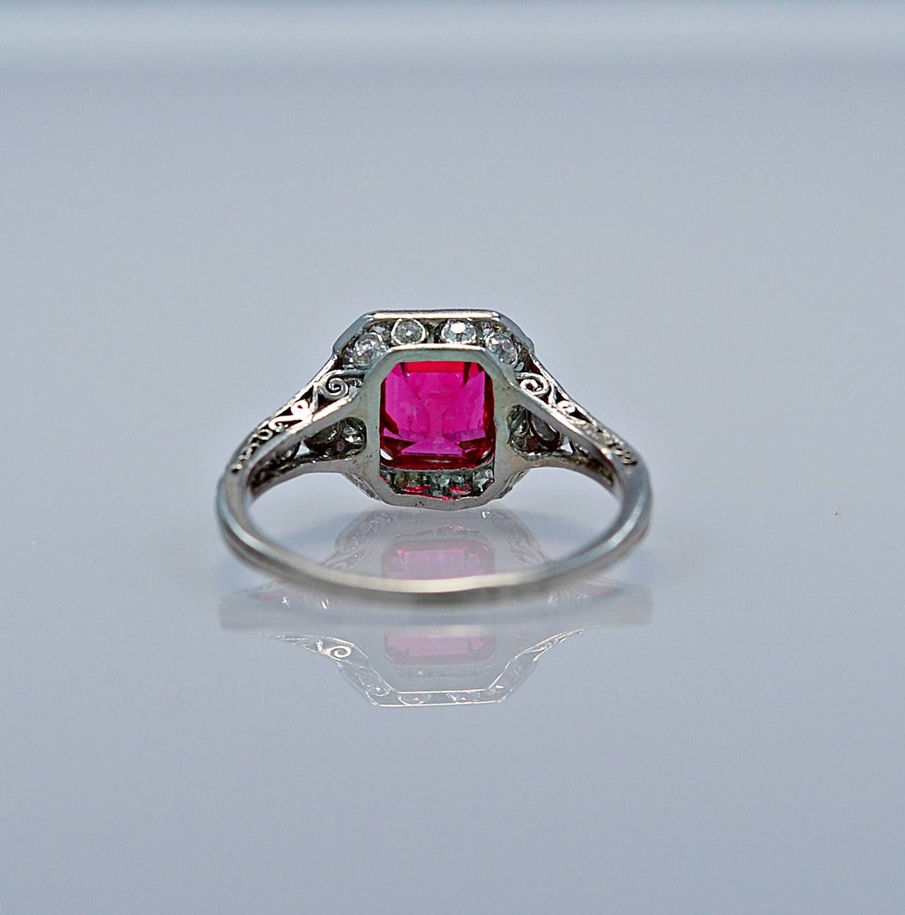 Stunning Art Deco 1.00 Carat Natural Spinel Diamond Platinum Fashion