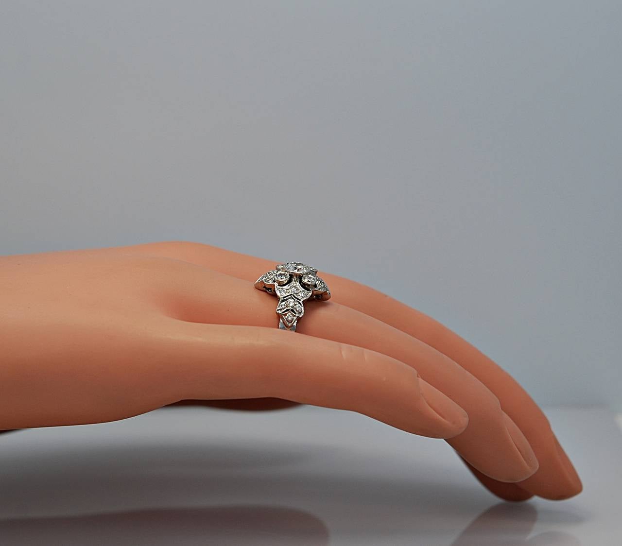 Beautiful 18K White Gold .40ct. Diamond Vintage Estate Engagement/Fashion Ring 1