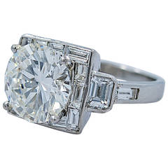 Breathtaking 6.42 Carat GIA Cert Diamond Platinum Engagement Ring