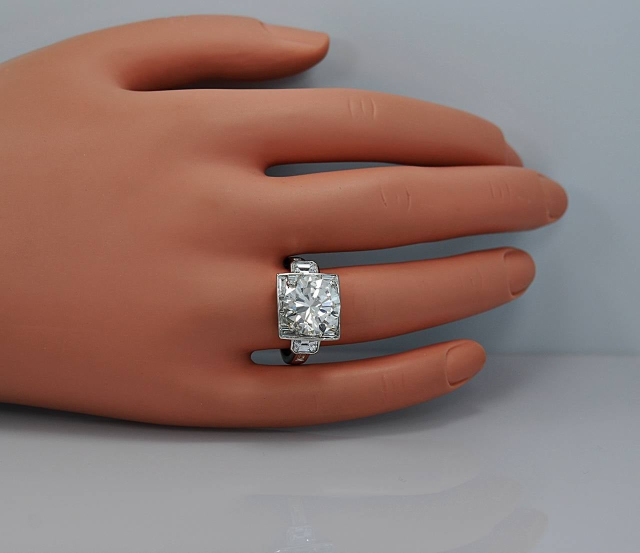 Breathtaking 6.42 Carat GIA Cert Diamond Platinum Engagement Ring In Excellent Condition In Tampa, FL