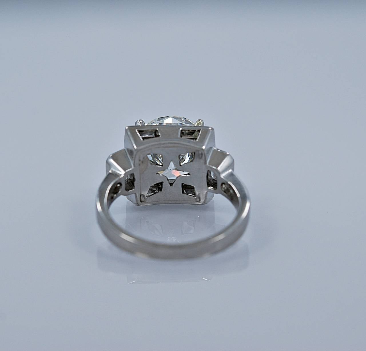 Modern Breathtaking 6.42 Carat GIA Cert Diamond Platinum Engagement Ring