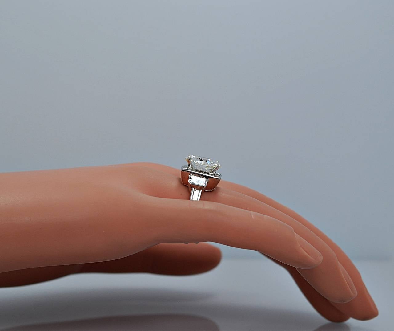 Women's Breathtaking 6.42 Carat GIA Cert Diamond Platinum Engagement Ring