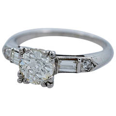 Smashing Art Deco 1.23 Carat Diamond Gold Engagement Ring