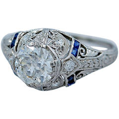 Art Deco Diamond Platinum Engagement Ring