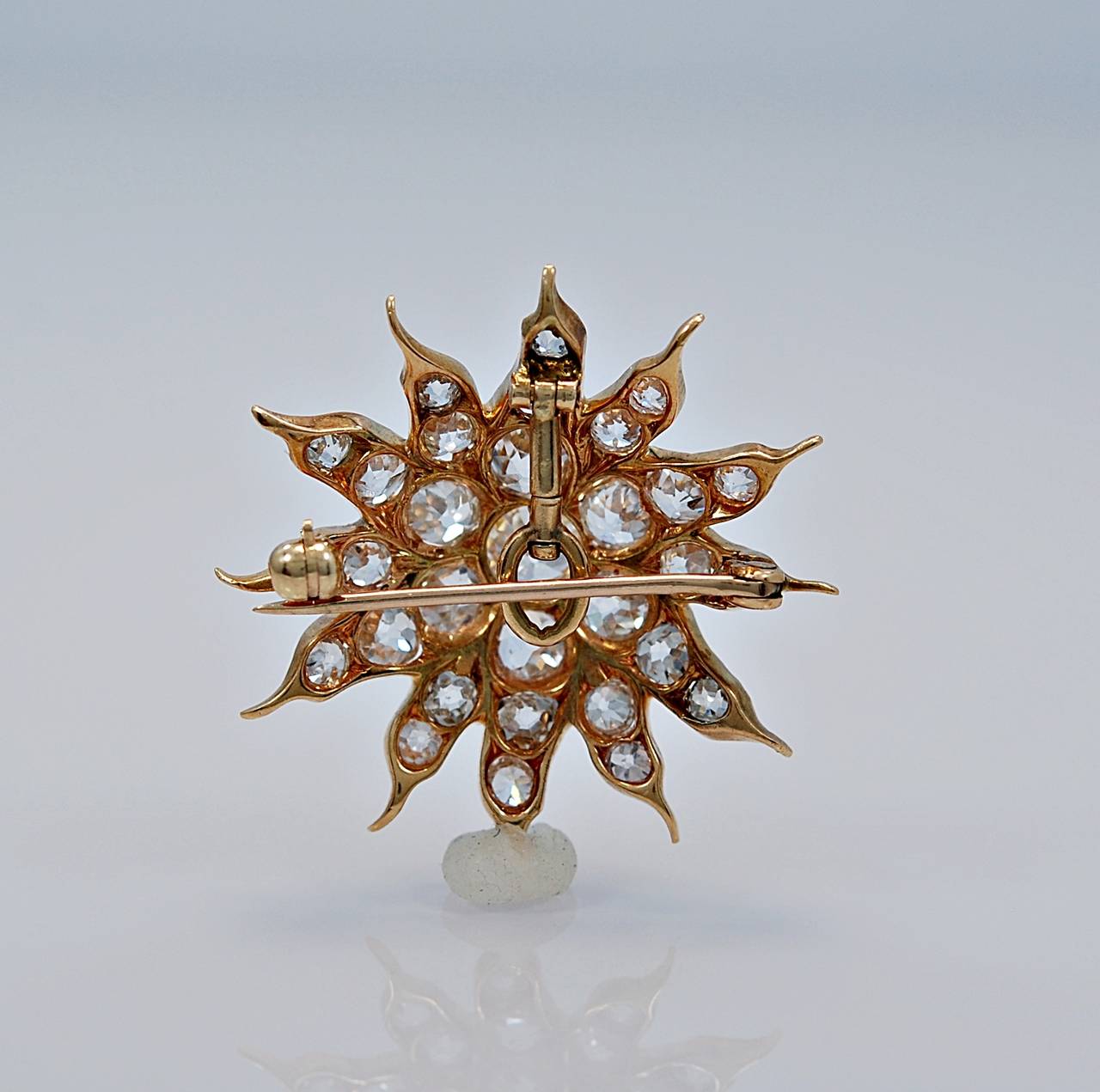Edwardian Diamond Gold Star Pin/Pendant In Excellent Condition In Tampa, FL