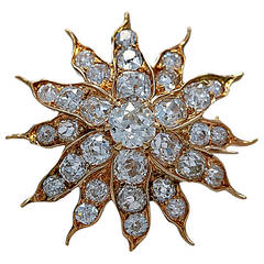 Edwardian Diamond Gold Star Pin/Pendant