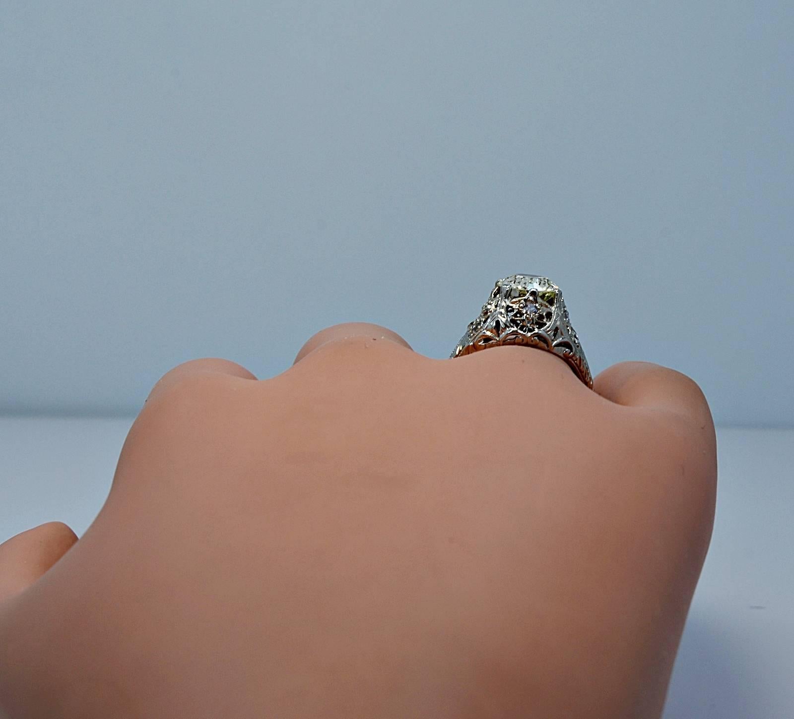Art Deco 2.00 Carat Diamond Platinum Engagement Ring 1
