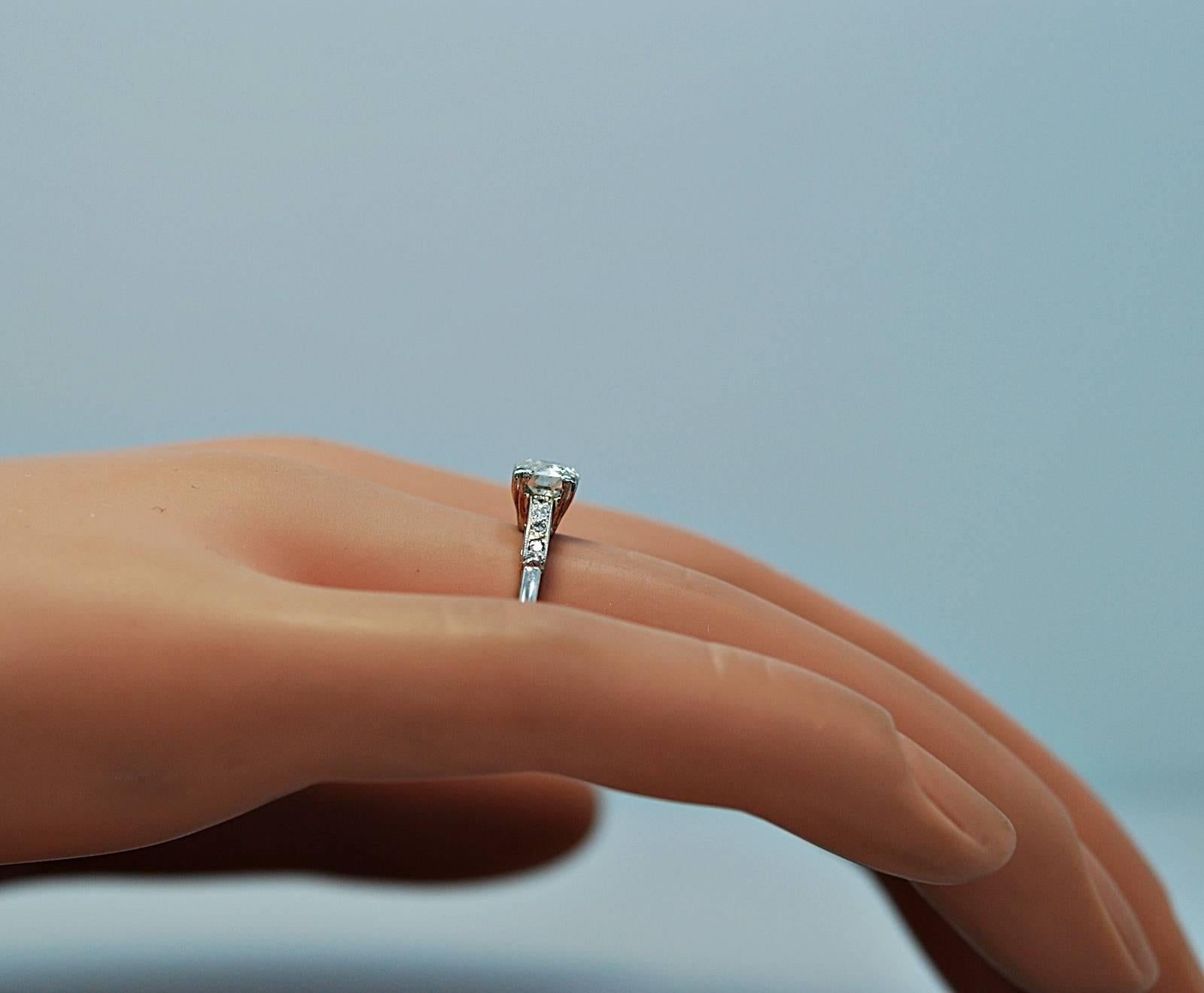 Amazing Art Deco .54 Carat Diamond Platinum Engagement Ring 1