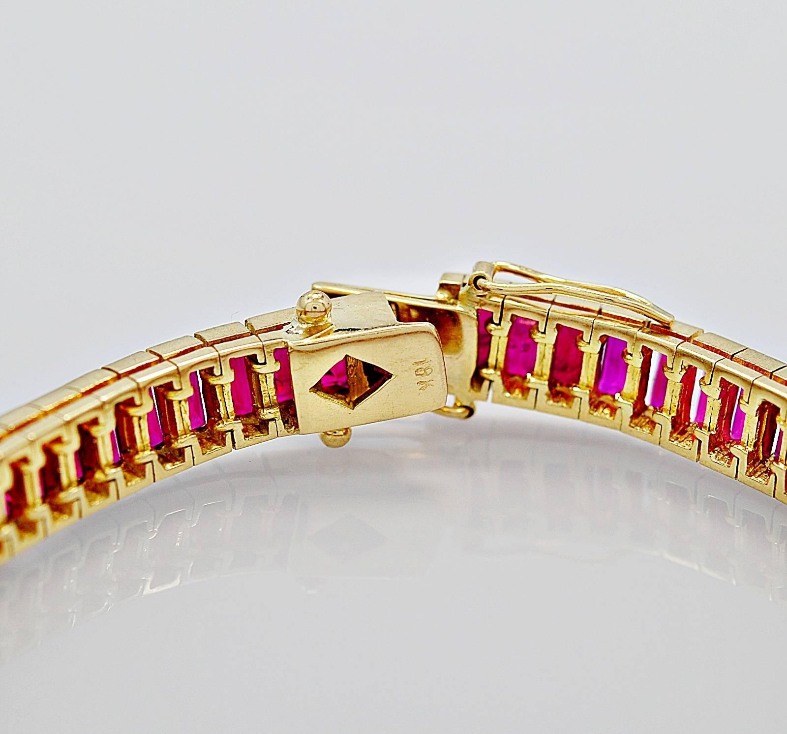  20.00 Carats Burma Ruby Gold GIA Cert Bracelet  1