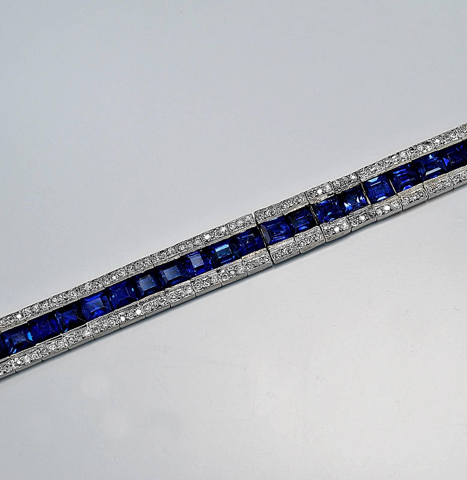 Stunning Sapphire Diamond Gold Bracelet In Excellent Condition In Tampa, FL