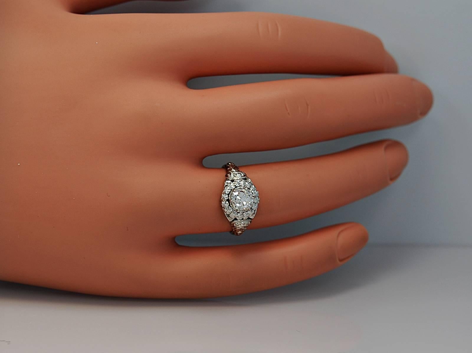 Exceptional Art Deco Diamond Platinum Engagement Ring 3