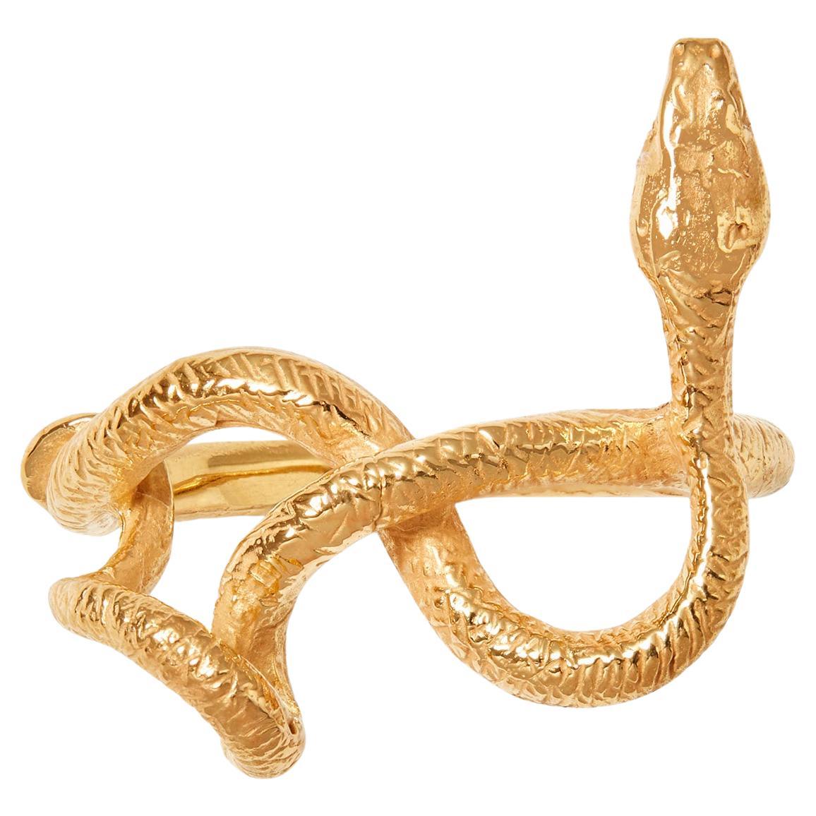 Gedrehter Schlangenring 18 Karat Gelbgold Wiedergeburt und Schutz ägyptische Schlange im Angebot