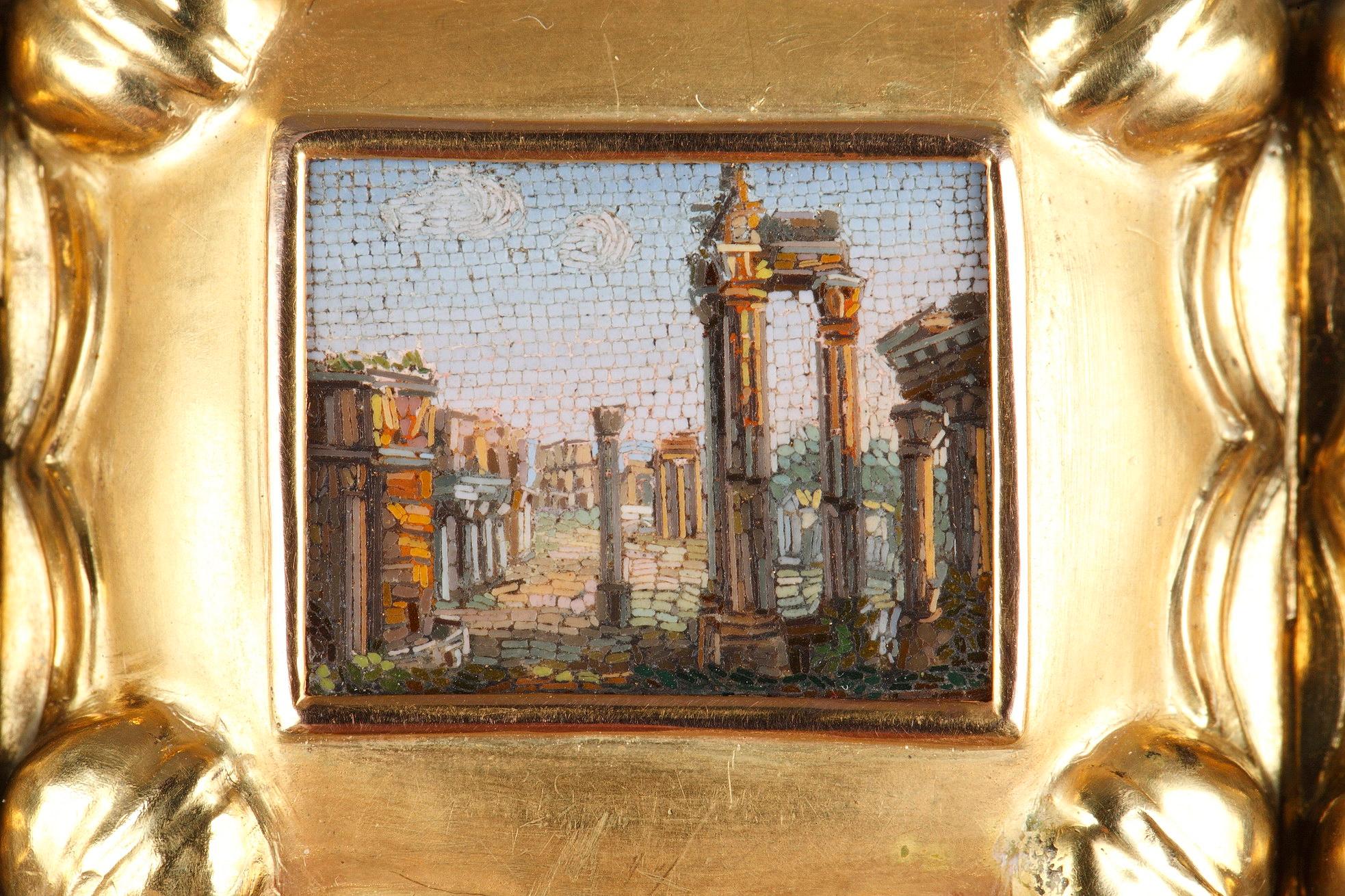 Gold and Micromosaic Bracelet, First Half of the 19th Century Work For Sale 4