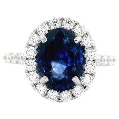 Alexander Beverly Hills GIA 5.02ct Oval Ceylon Sapphire & Diamond Ring 18k